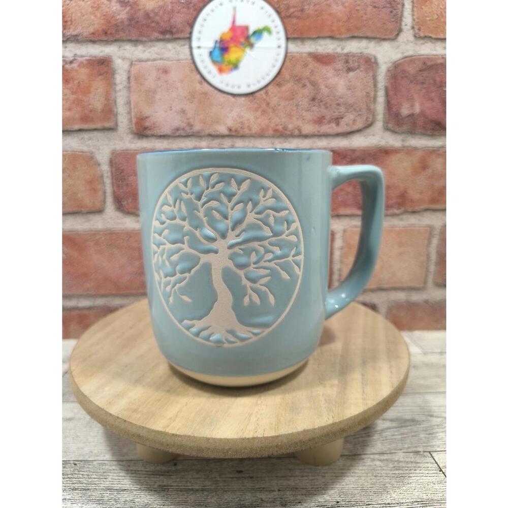 Spectrum Designz Tree Of Life Embossed Design Blue 2 Tone Coffee Mug 2020